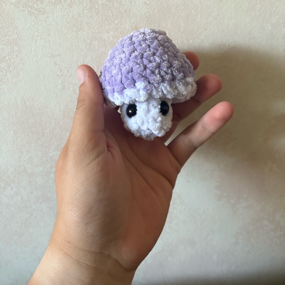 Plush Purple and White Stuffed Mushroom fidget